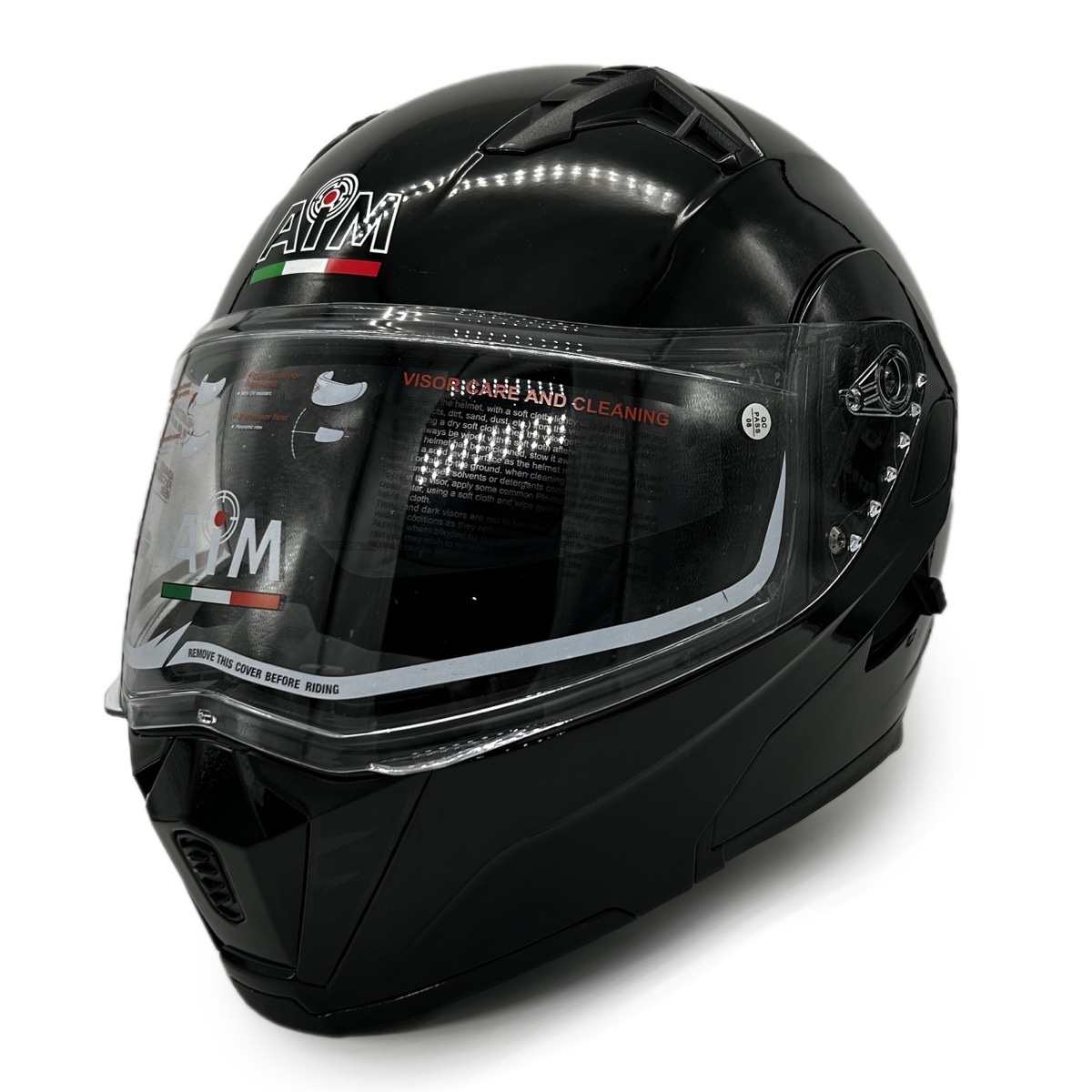 Шлем для снегохода AIM JK906 BLACK GLOSSY (ЭП)