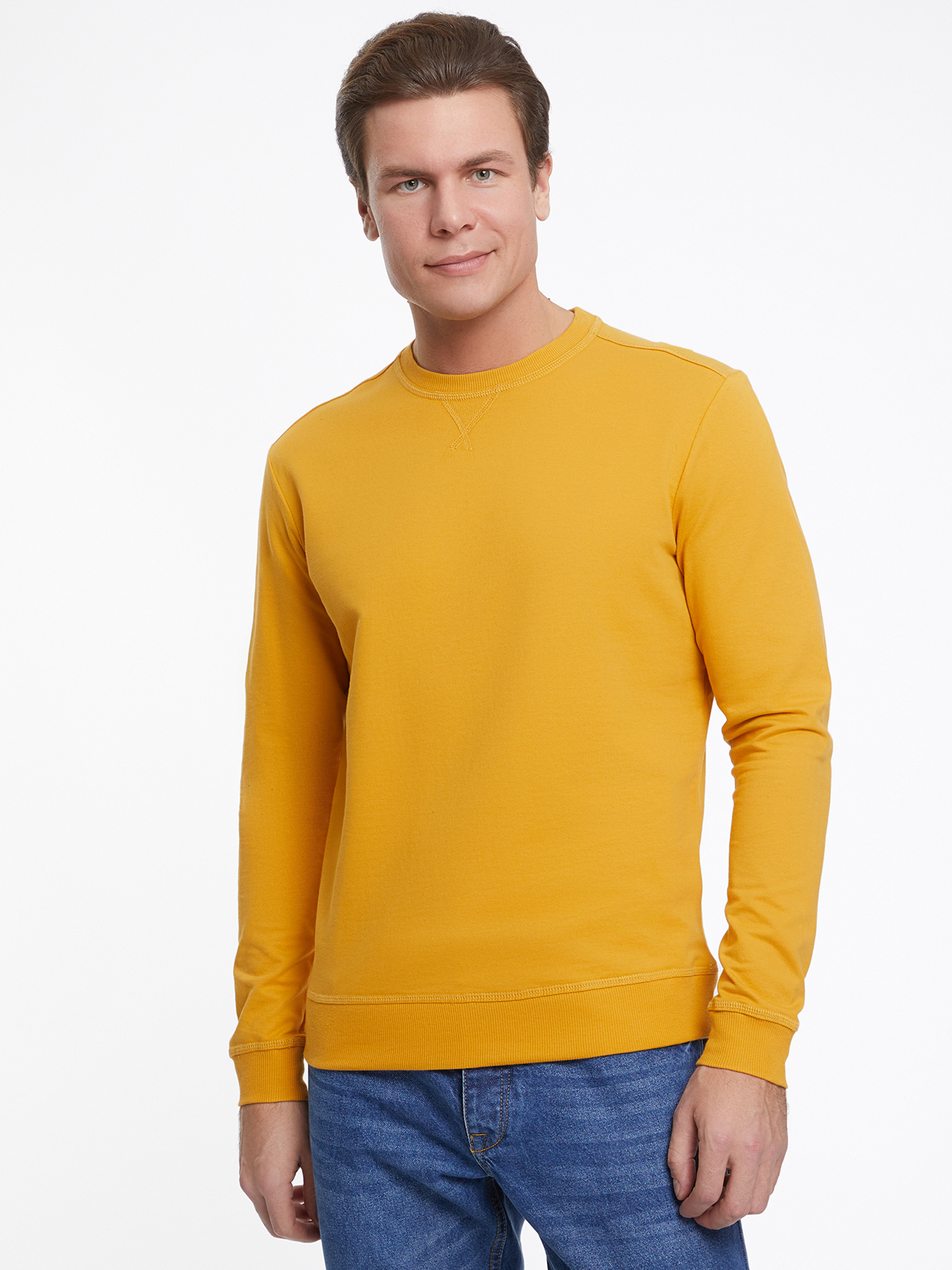 

Свитшот мужской oodji 5B113002M желтый XS, 5B113002M