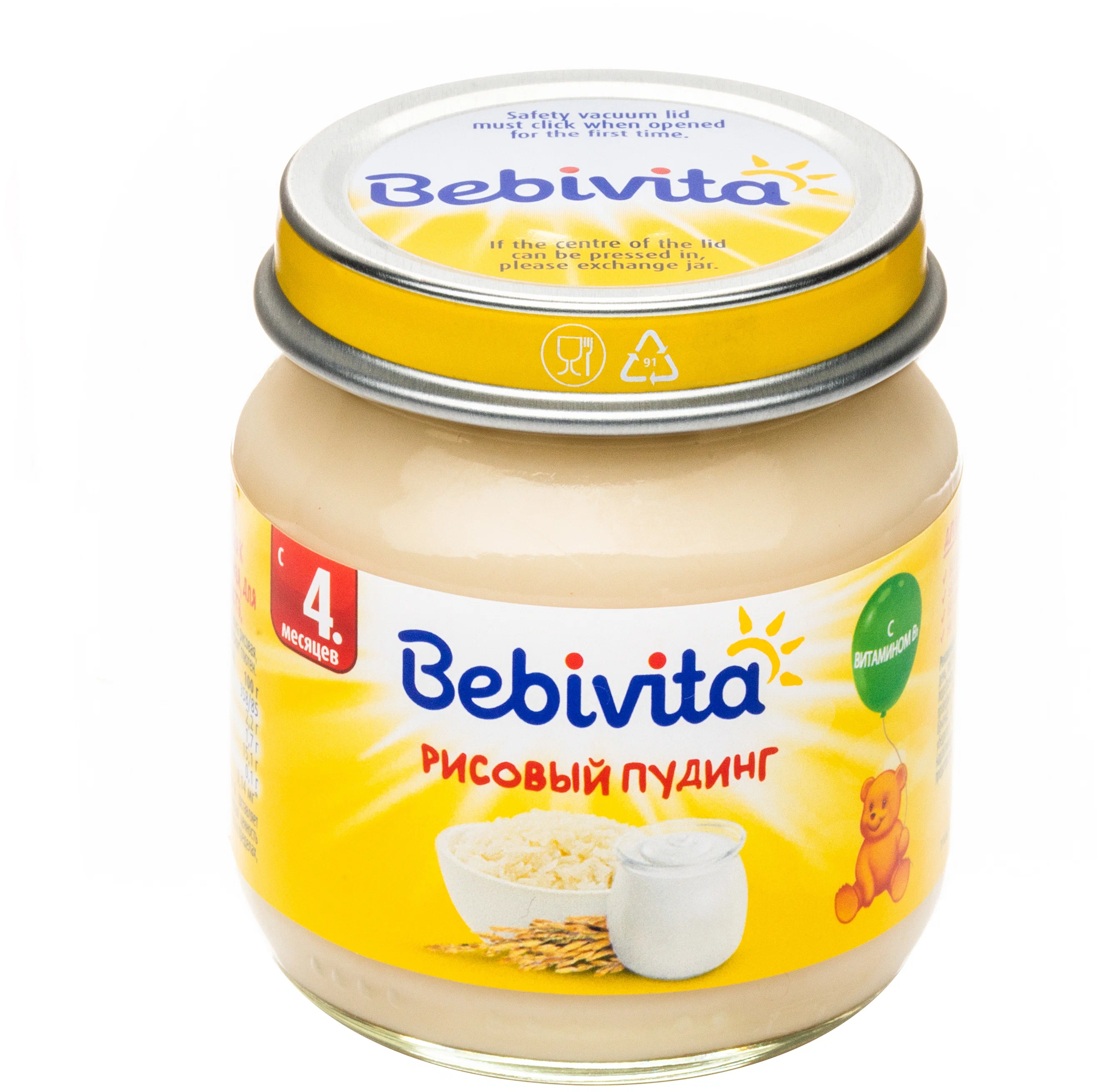 Десерт молочный Bebivita Рисовый пудинг с 4 месяцев, 100 г