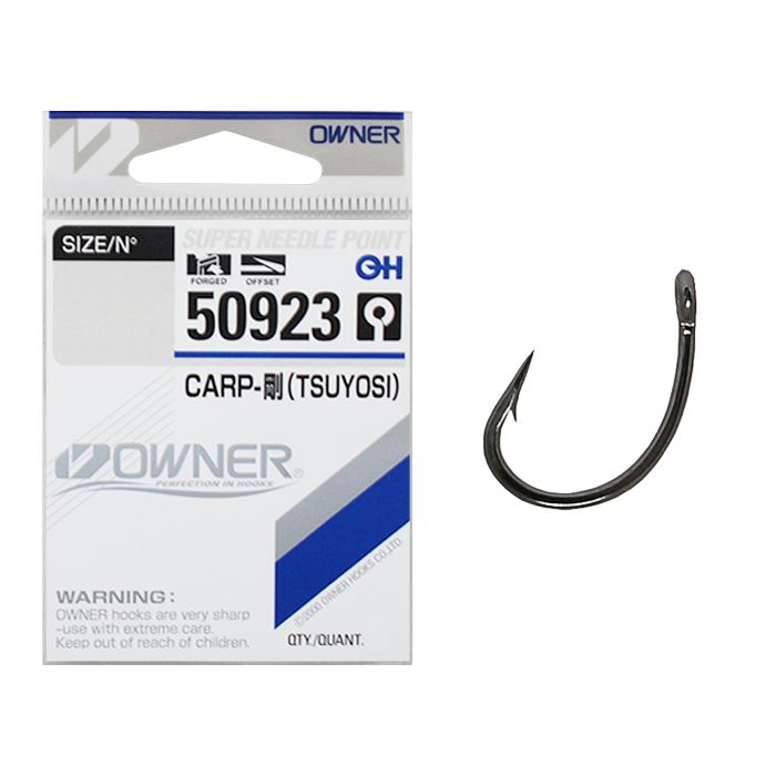 

Одинарные крючки Owner Curve Shank классические №4, с колечком, прямое острие, с бородкой, Черный