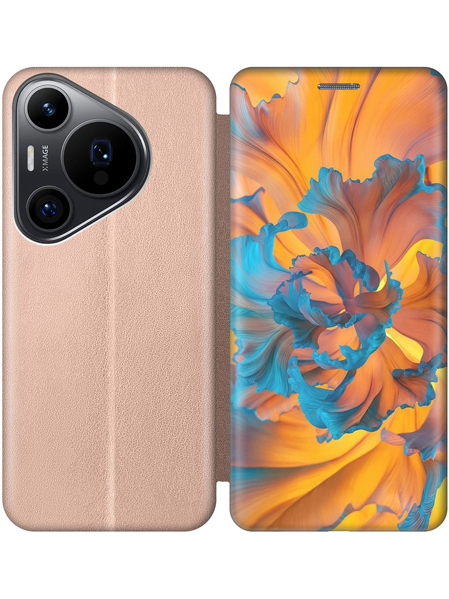 

Чехол-книжка на Huawei Pura 70 Pro / 70 Pro+ с принтом "Желто-голубой цветок" золотой, Золотистый;голубой;желтый, 782625222