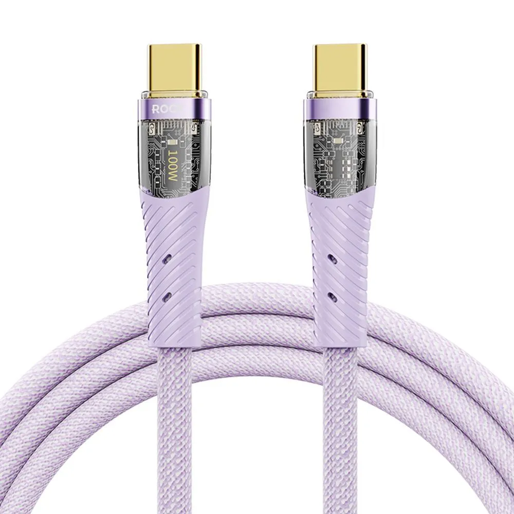 Кабель ROCK Xiaomi PD100W USB Type-C to USB Type-C Cable Spring Coil Fast Charging Cable д