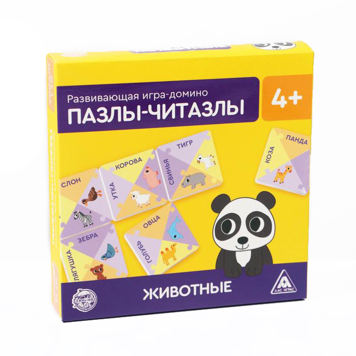 

Развивающая игрушка Лас Играс Пазл-читазлы, Животные, 4+