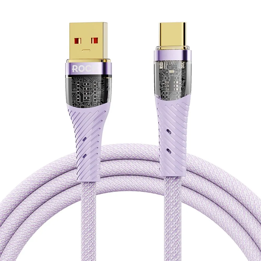 Кабель ROCK Xiaomi PD100W USB to USB Type-C Cable Fast Charging Cable фиолетовый