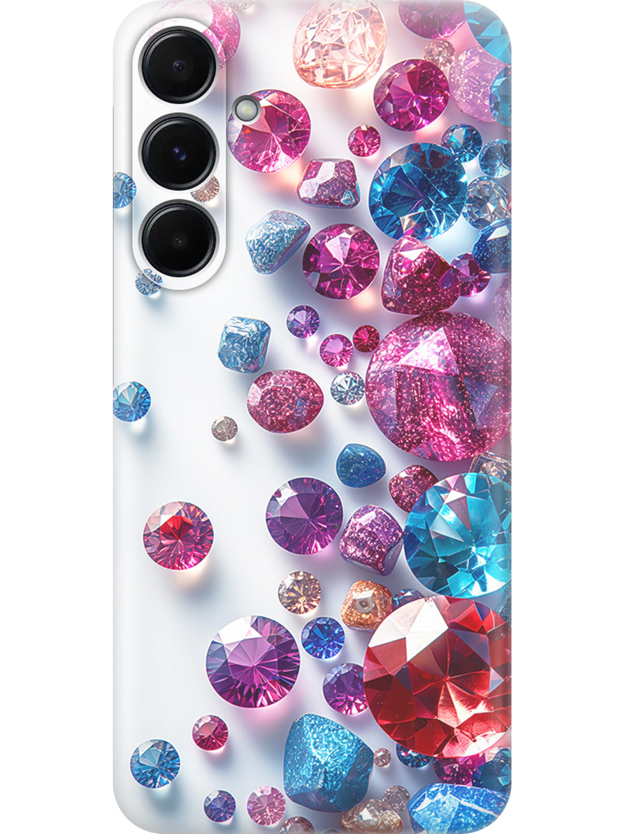 

Силиконовый чехол на Samsung Galaxy A55 с принтом "Россыпь драгоценных камней", Прозрачный;белый;розовый;синий, 780484231