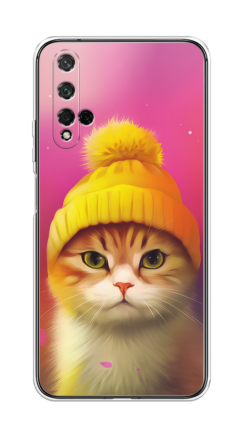 

Чехол на Honor 20, Huawei Nova 5T "Котик в шапочке", Розовый;желтый;бежевый, 69550-1