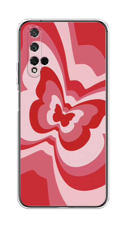 

Чехол на Honor 20, Huawei Nova 5T "Бабочка в стиле хиппи", Красный;розовый, 69550-1
