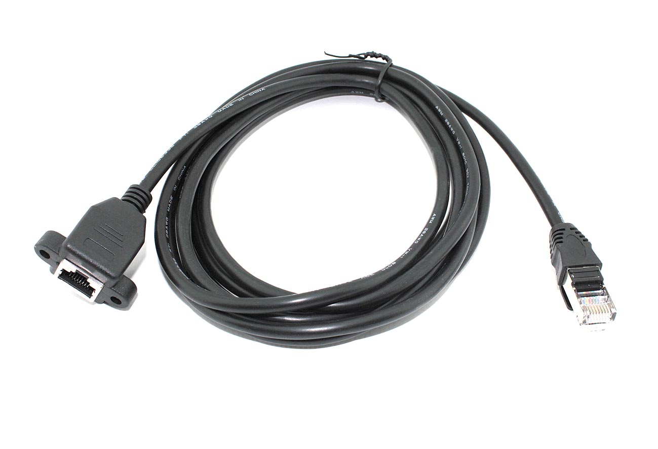 

Удлинитель NoBrand RJ45 папа-мама для монтажа на корпу 2 м, Чёрный