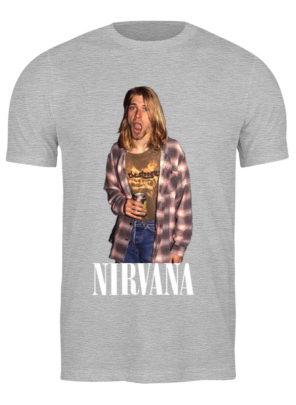 

Футболка мужская Printio Nirvana kurt cobain серая M, Серый, Nirvana kurt cobain