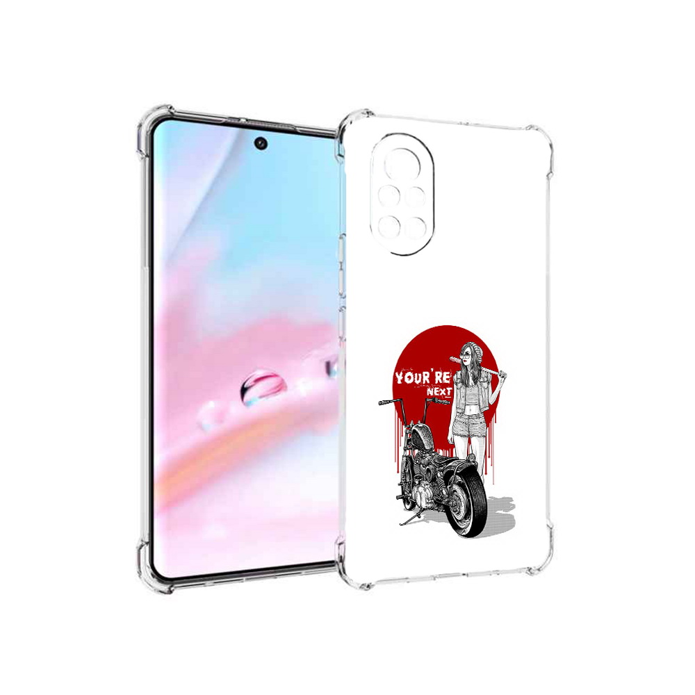 Чехол MyPads девушка с мотоциклом для Huawei Nova 8 (ANG-LX1)
