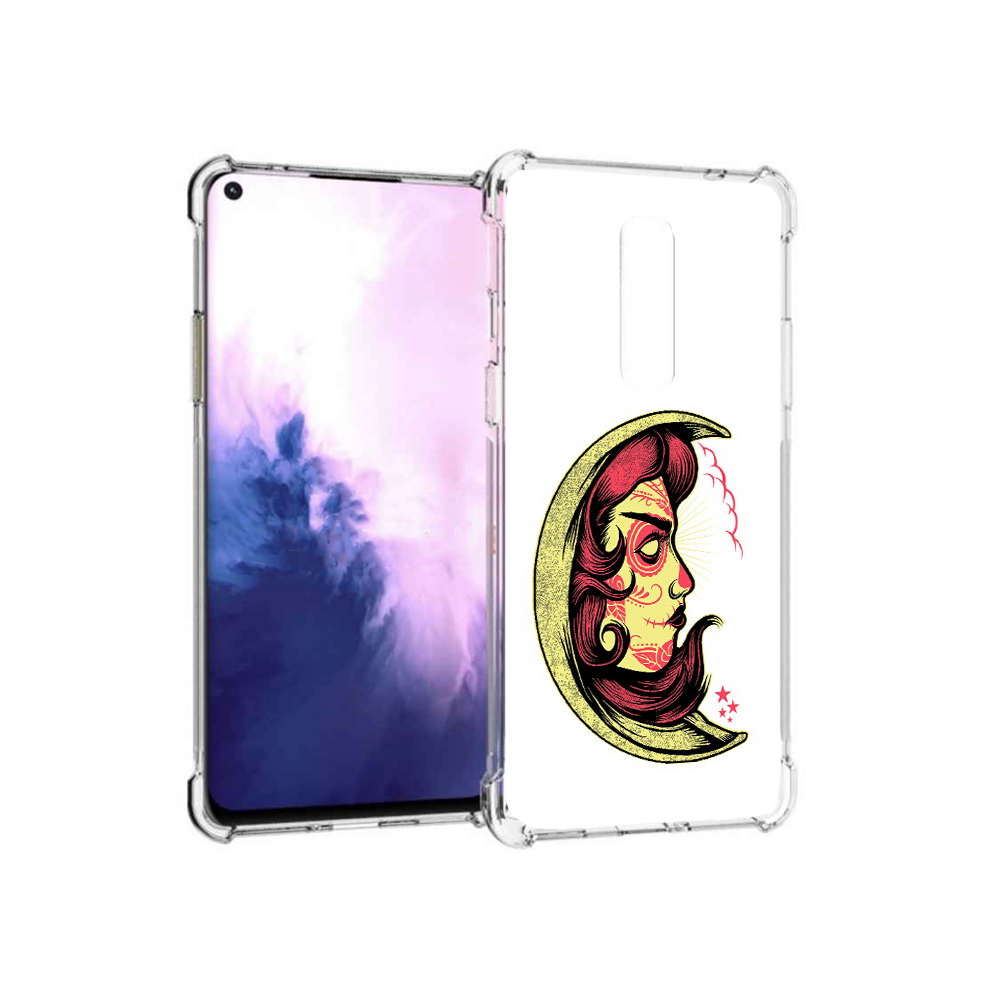 

Чехол MyPads Tocco для OnePlus 8 желтый полумесяц с лицом девушки (PT147214.134.346), Прозрачный, Tocco