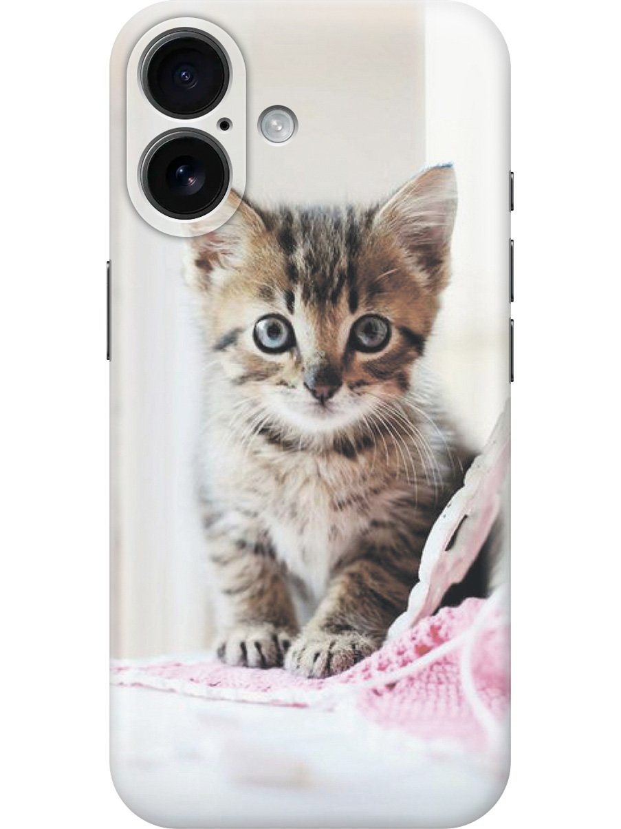 

Силиконовый чехол на Apple iPhone 16 с принтом "Милый котенок", Прозрачный;белый;коричневый, 785196511