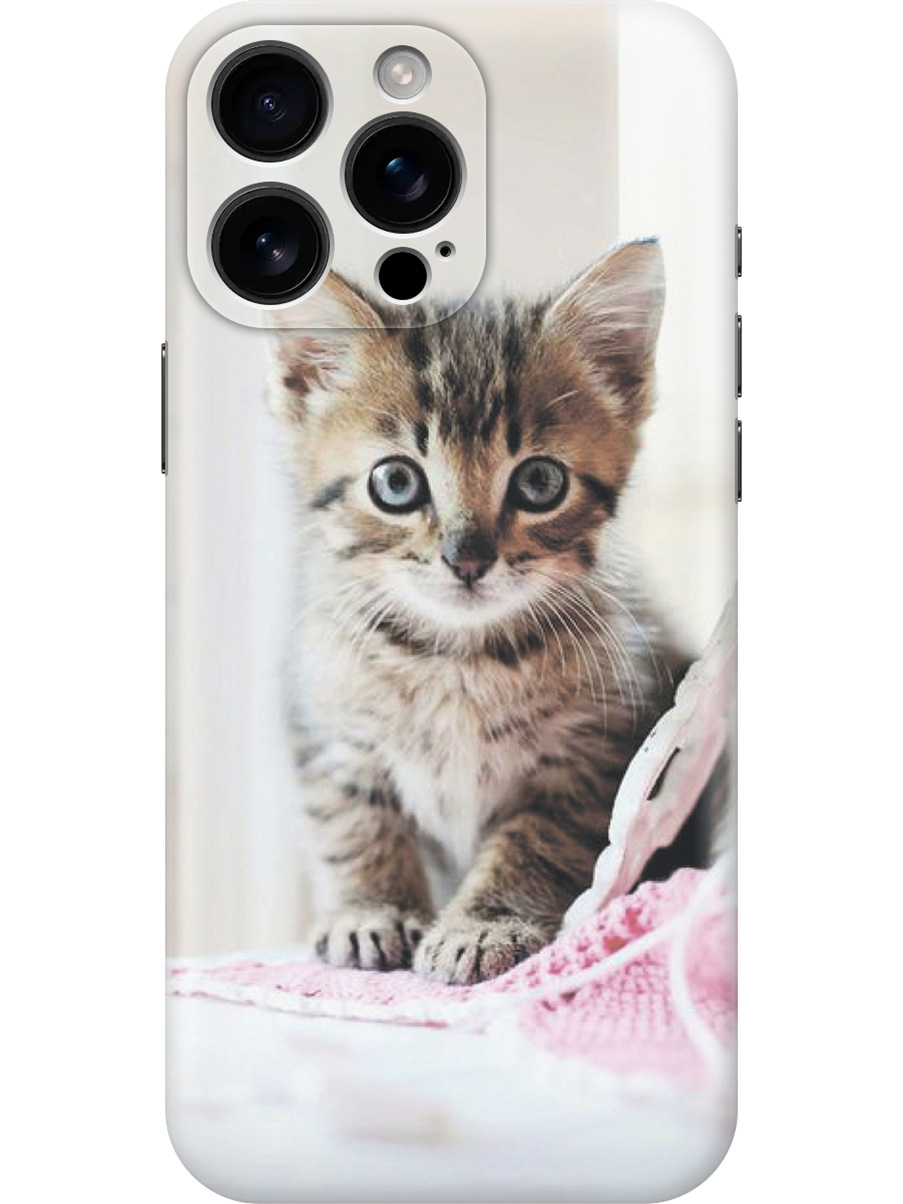 

Силиконовый чехол на Apple iPhone 16 Pro Max с принтом "Милый котенок", Прозрачный;белый;коричневый, 785198311