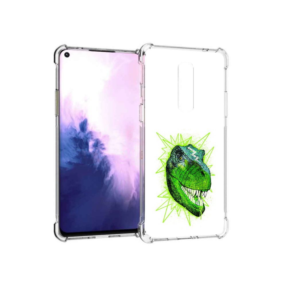 

Чехол MyPads Tocco для OnePlus 8 зеленый динозавр (PT147214.134.358), Прозрачный, Tocco