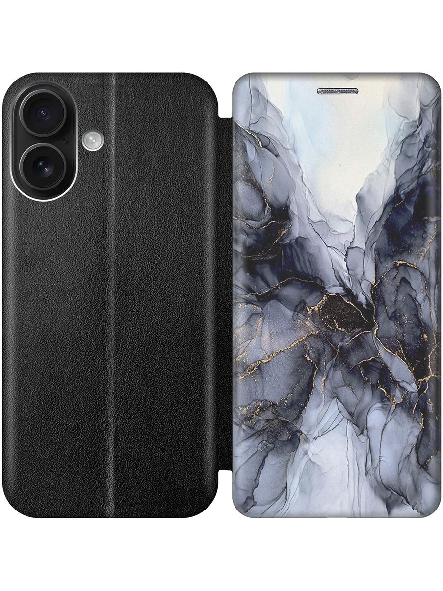 

Чехол-книжка на Apple iPhone 16 с принтом "Черно-белый мрамор" черный, Черный;белый, 785196531