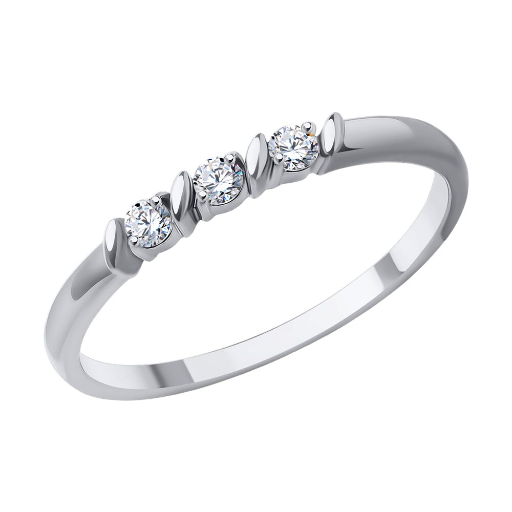 

Кольцо из белого золота р. 17,5 Diamant 52-110-01820-1, фианит, 52-110-01820-1