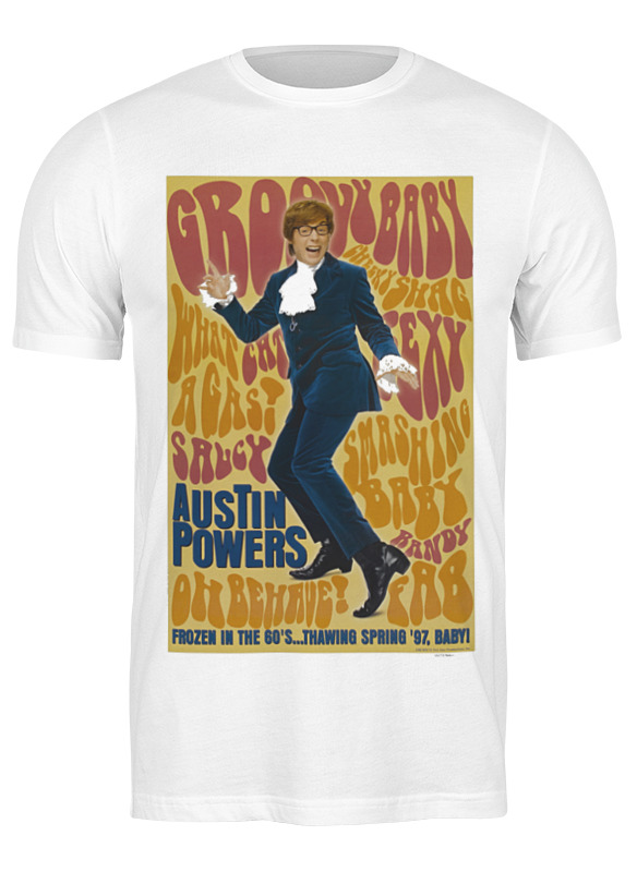 

Футболка мужская Printio Austin powers / остин пауэрс белая M, Белый, Austin powers / остин пауэрс