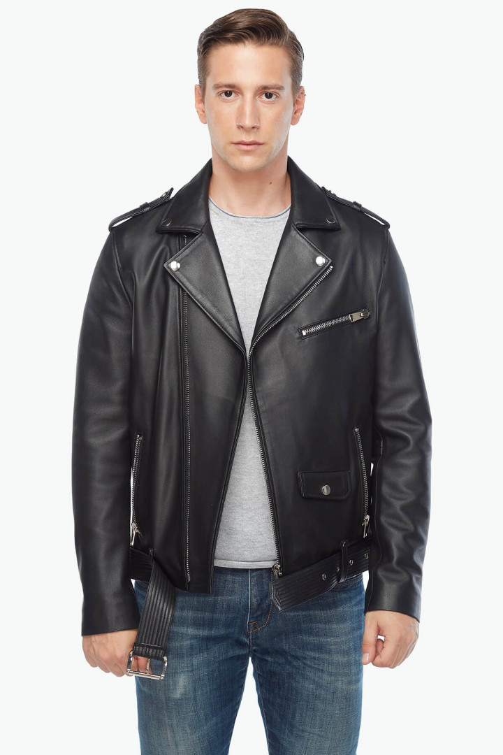 Кожаная куртка мужская Deriza 35-1329S черная S (товары доставляются из-за рубежа)