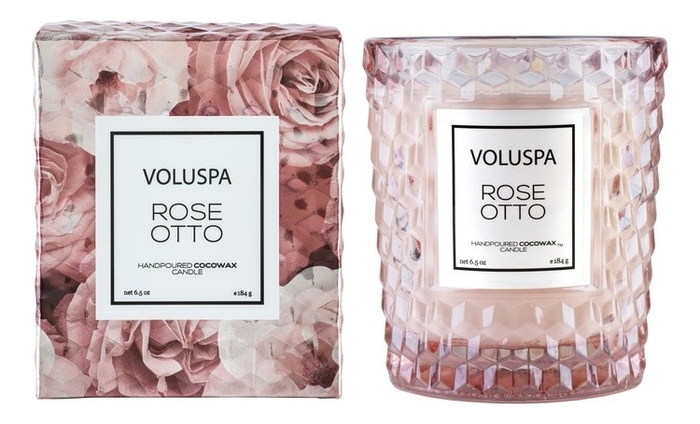 фото Voluspa ароматическая свеча rose otto (роза отто) свеча в подарочной коробке 184г