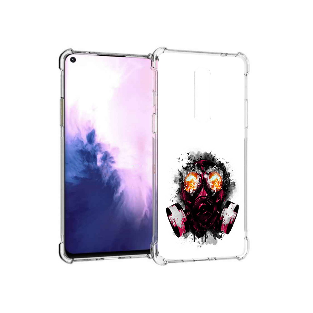 

Чехол MyPads Tocco для OnePlus 8 красный противогаз (PT147214.134.412), Прозрачный, Tocco
