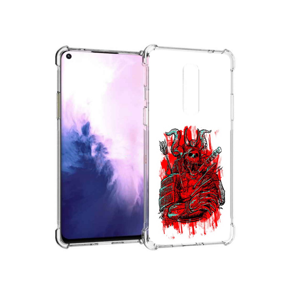 

Чехол MyPads Tocco для OnePlus 8 красный скелет воин (PT147214.134.413), Прозрачный, Tocco