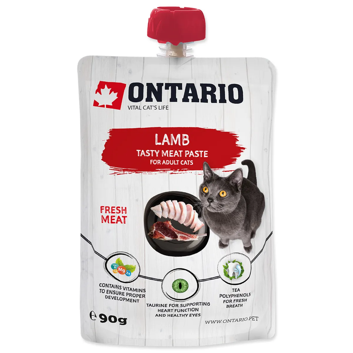 

Влажный корм для котят Ontario из свежего мяса ягненка, 90 г, Kitten
