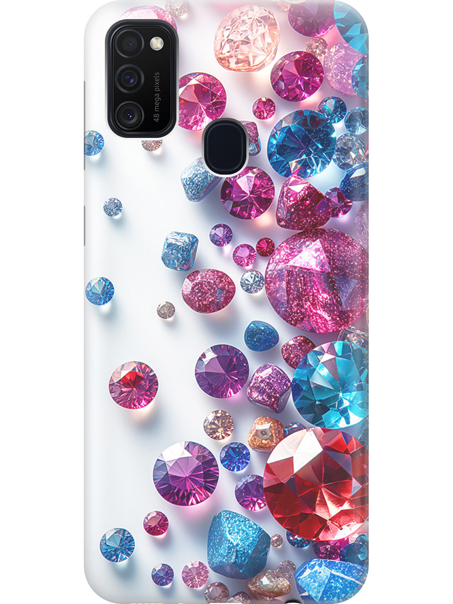 

Силиконовый чехол на Samsung Galaxy M21 / M30s с принтом "Россыпь драгоценных камней", Прозрачный;белый;розовый;синий, 723067631