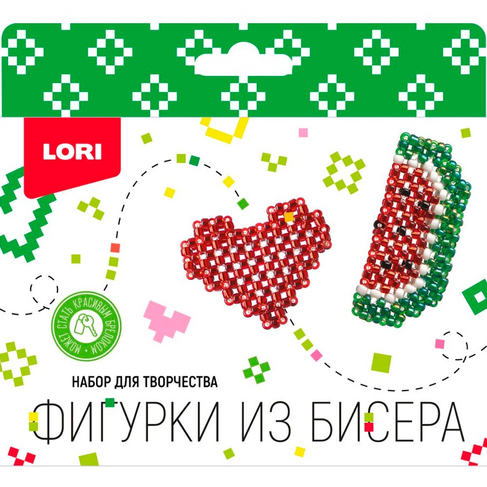 

Набор для творчества Фигурки из бисера Сердечко, арбуз Бис-104 Lori