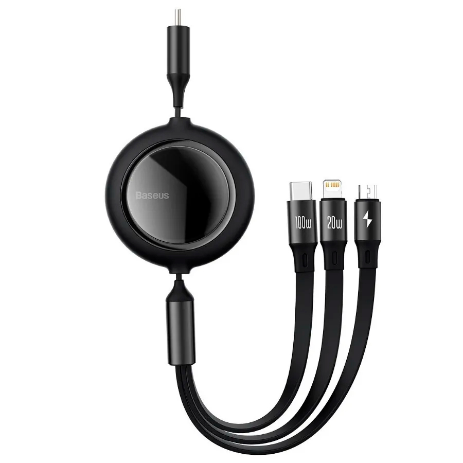 фото Кабель lightning/type-c/micro - usb baseus 1.2 м черный