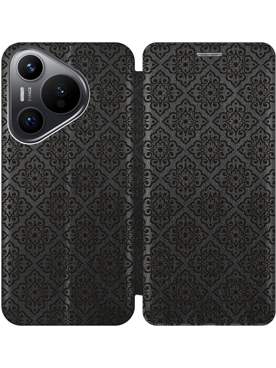 

Чехол-книжка на Huawei Pura 70 с принтом "Стильный паттерн" черный, 782624632