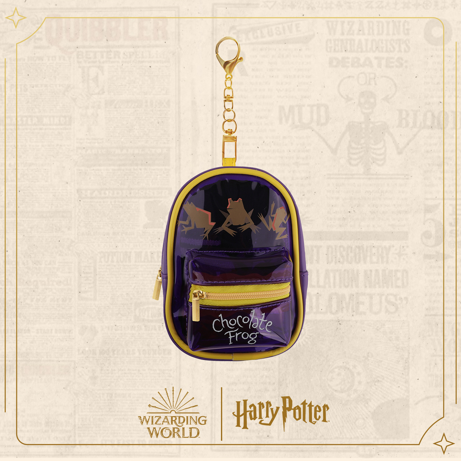 Брелок Cinereplicas Harry Potter: Chocolate Frog в виде рюкзачка Шоколадная лягушка фиолетовый