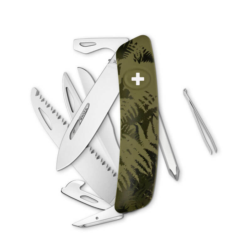 фото Швейцарский нож swiza d10 camouflage, 95 мм, 13 функций, камо зеленый (kni.0140.2050)