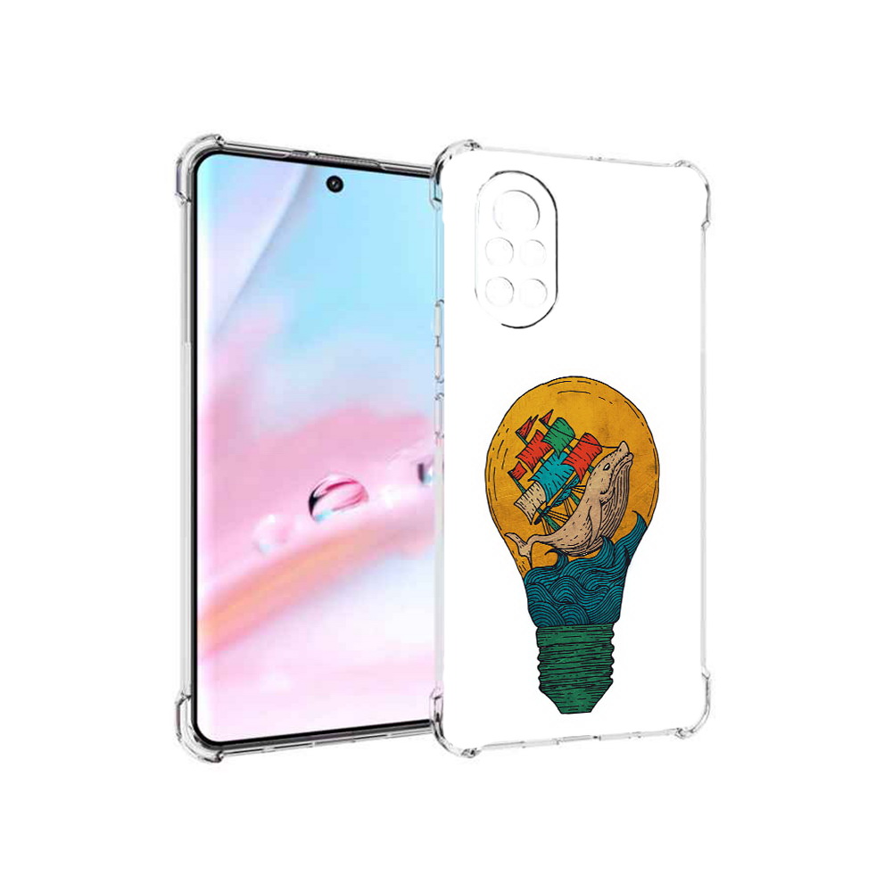 Чехол MyPads кит в лампочке с парусами для Huawei Nova 8 (ANG-LX1)