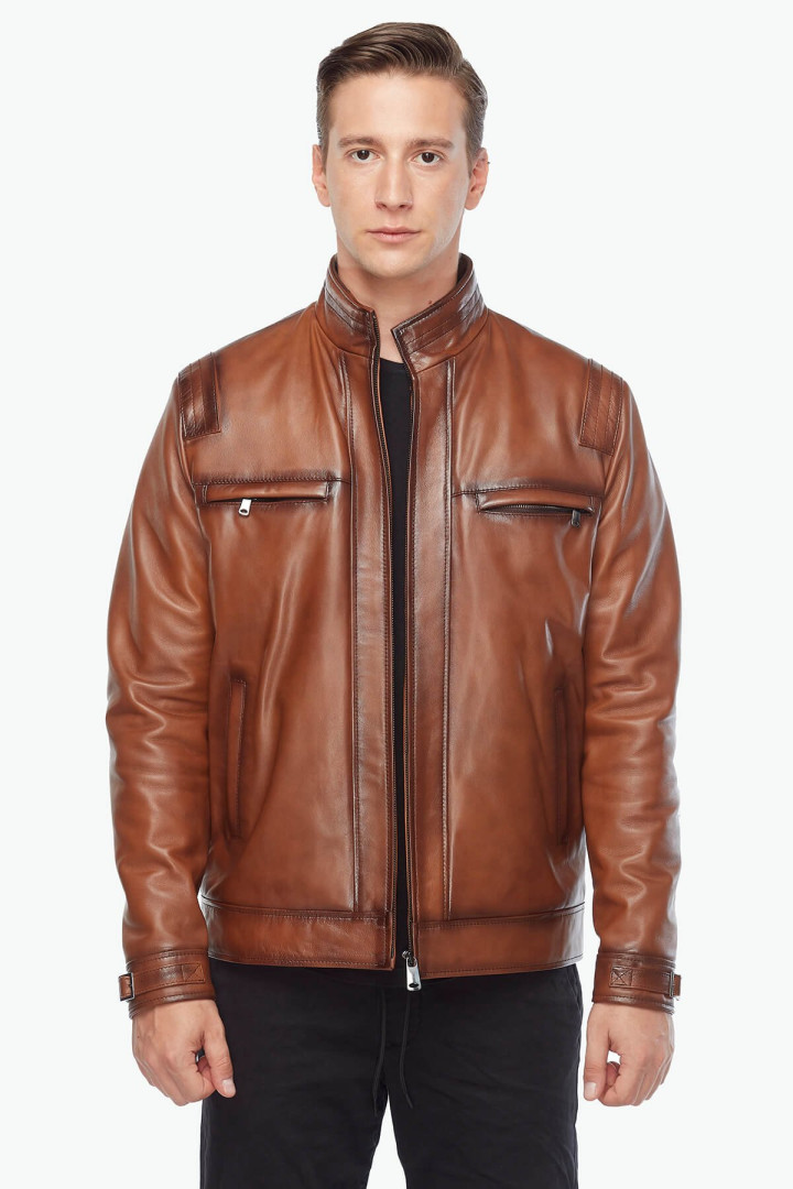 

Кожаная куртка мужская Deriza 35-3036T коричневая S (товары доставляются из-за рубежа), Коричневый, 35-3036T