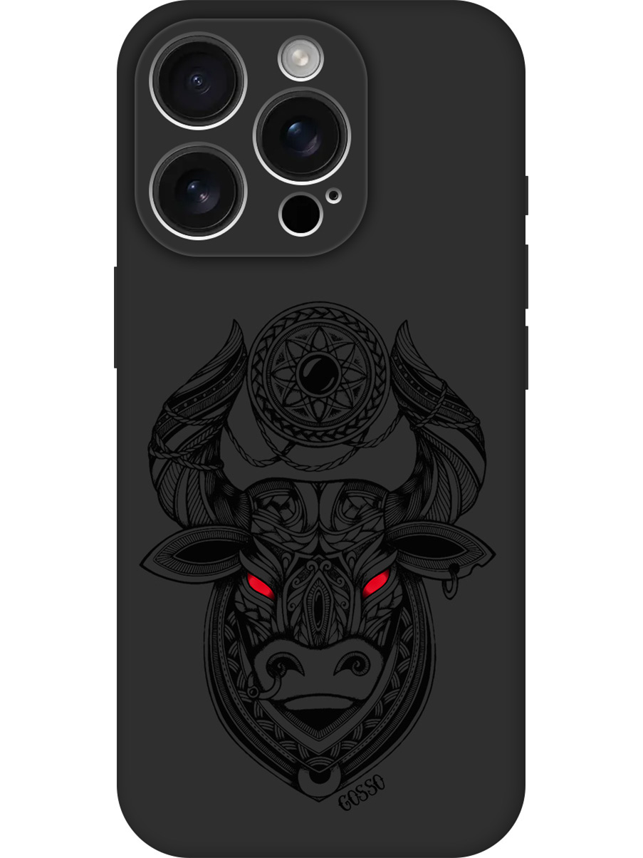 

Силиконовый чехол на Apple iPhone 16 Pro с принтом "Красноглазый бык" матовый черный, Черный;прозрачный;красный, 785197712