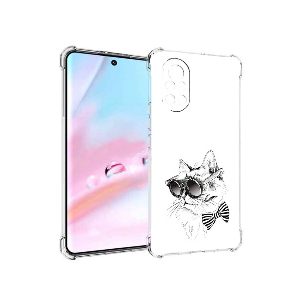 Чехол MyPads крутая кошка в очках для Huawei Nova 8 (ANG-LX1)