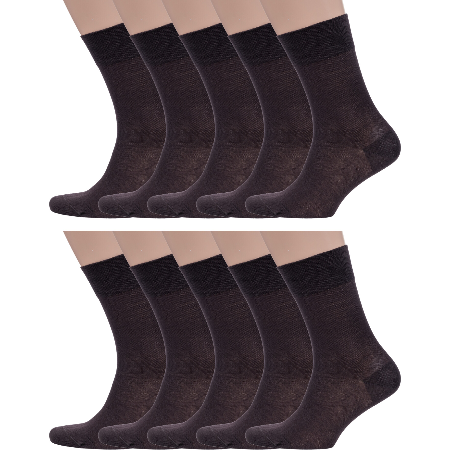 Комплект носков мужских Grinston socks 10-15D1 коричневых 27 10 пар 4745₽