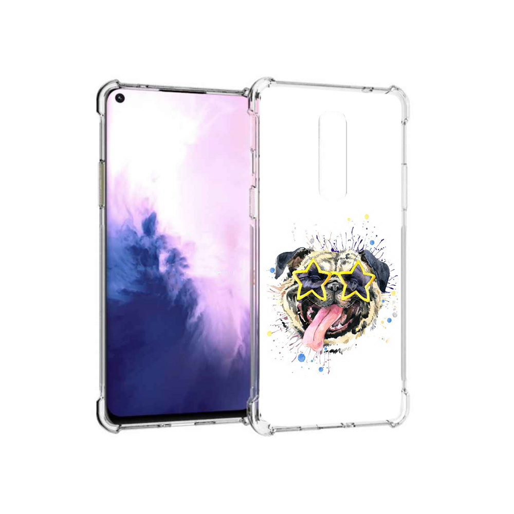 

Чехол MyPads Tocco для OnePlus 8 мопс боксер (PT147214.134.482), Прозрачный, Tocco