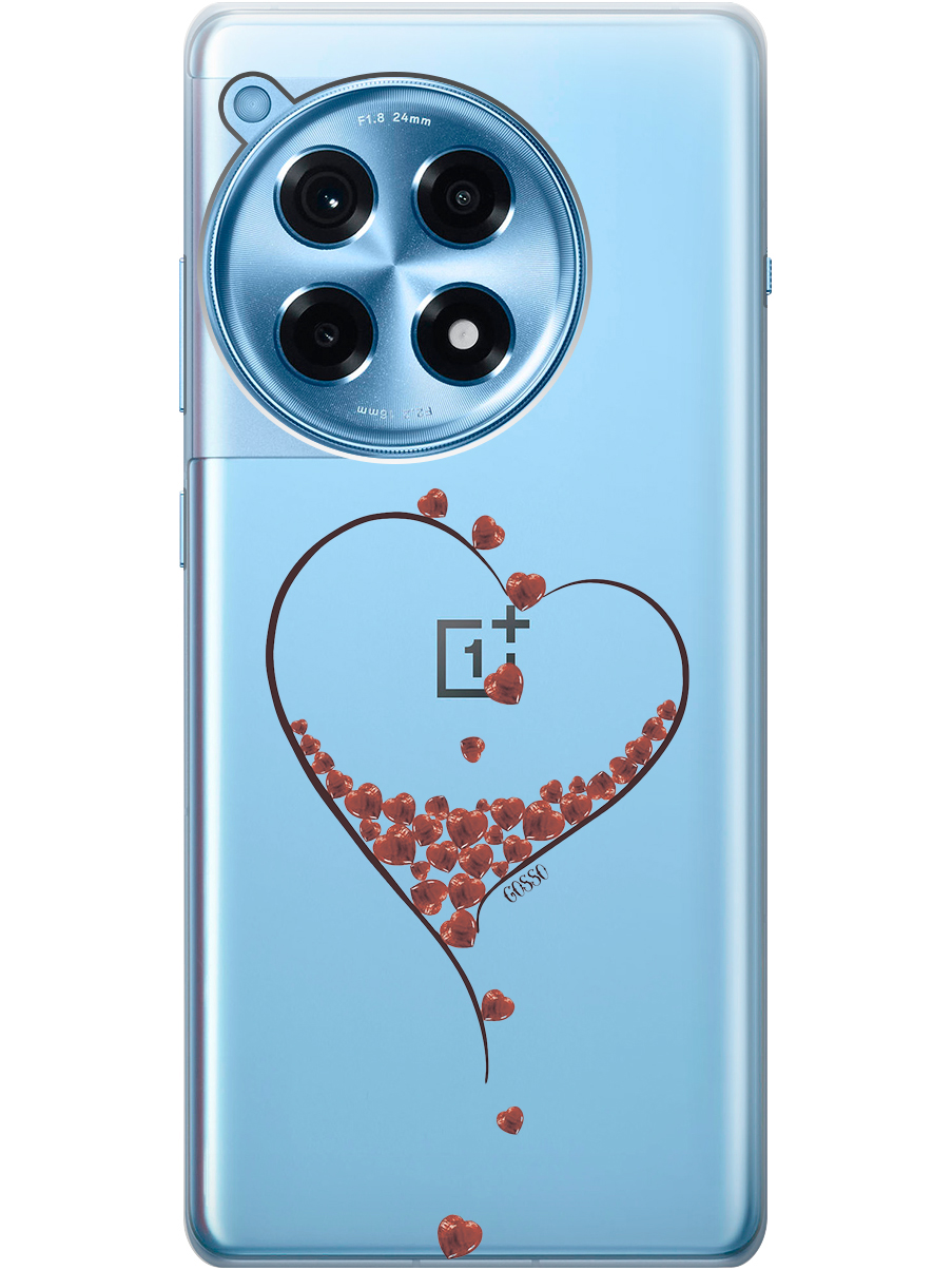 

Силиконовый чехол на OnePlus 12R с рисунком "Little hearts" прозрачный, Прозрачный;черный, 20012110