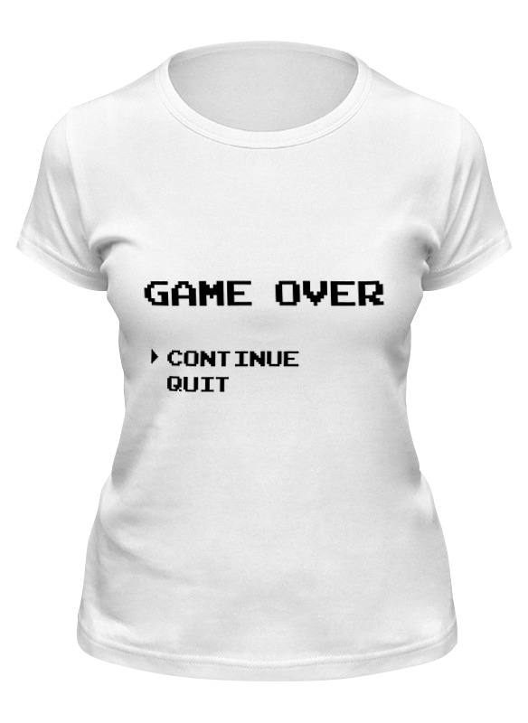 

Футболка женская Printio Game over (8-bit) белая 2XL, Белый, Game over (8-bit)