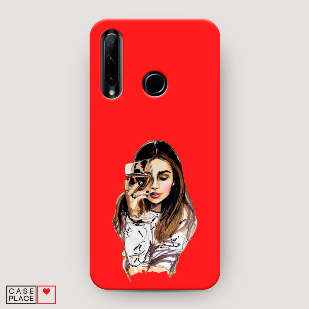 

Чехол Awog на Honor 10i/20 Lite 2019/20e/Huawei P Smart Plus 2019 "Девушка с бокалом"