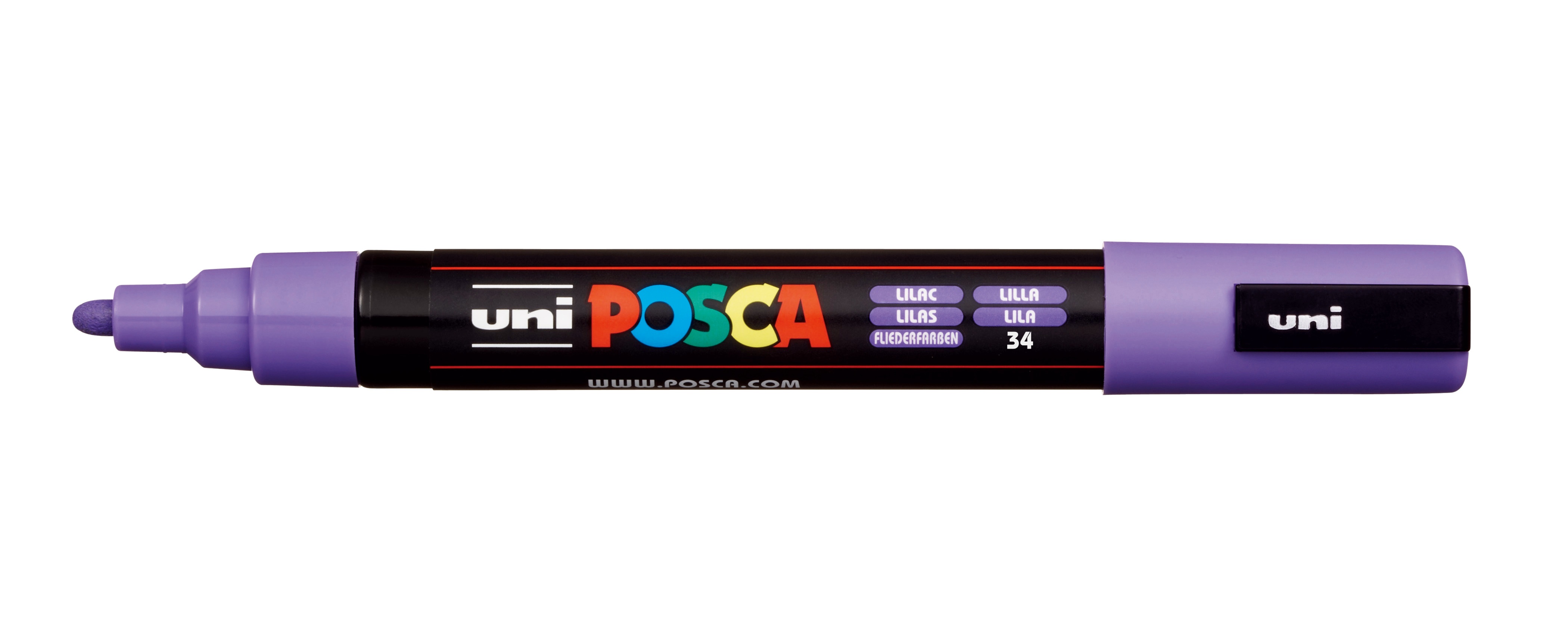 

Маркер Uni POSCA PC-5M 1,8-2,5мм овальный (сиреневый (lilac) 34), Фиолетовый