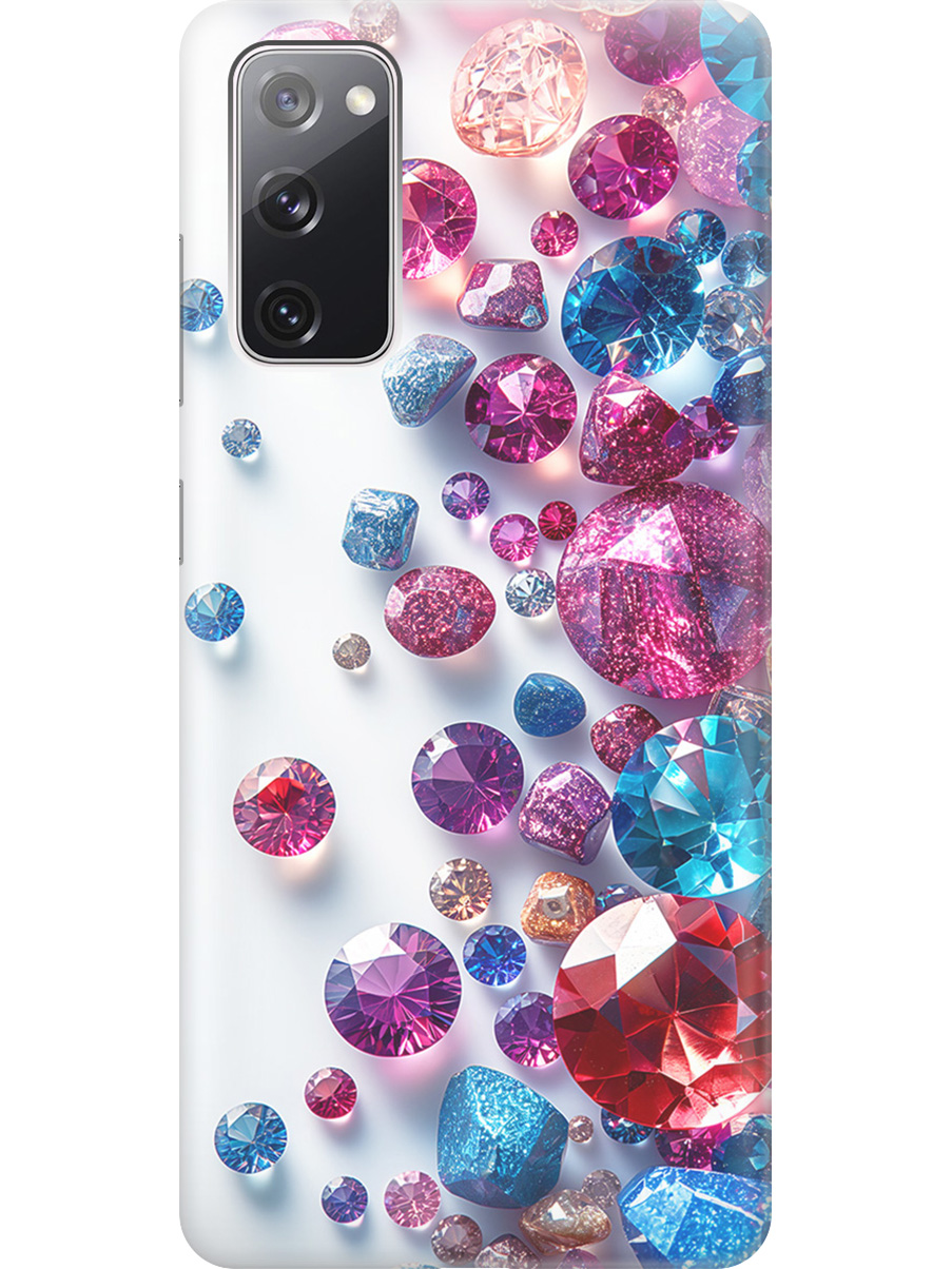 

Силиконовый чехол на Samsung Galaxy S20 FE с принтом "Россыпь драгоценных камней", Прозрачный;белый;розовый;синий, 723485431
