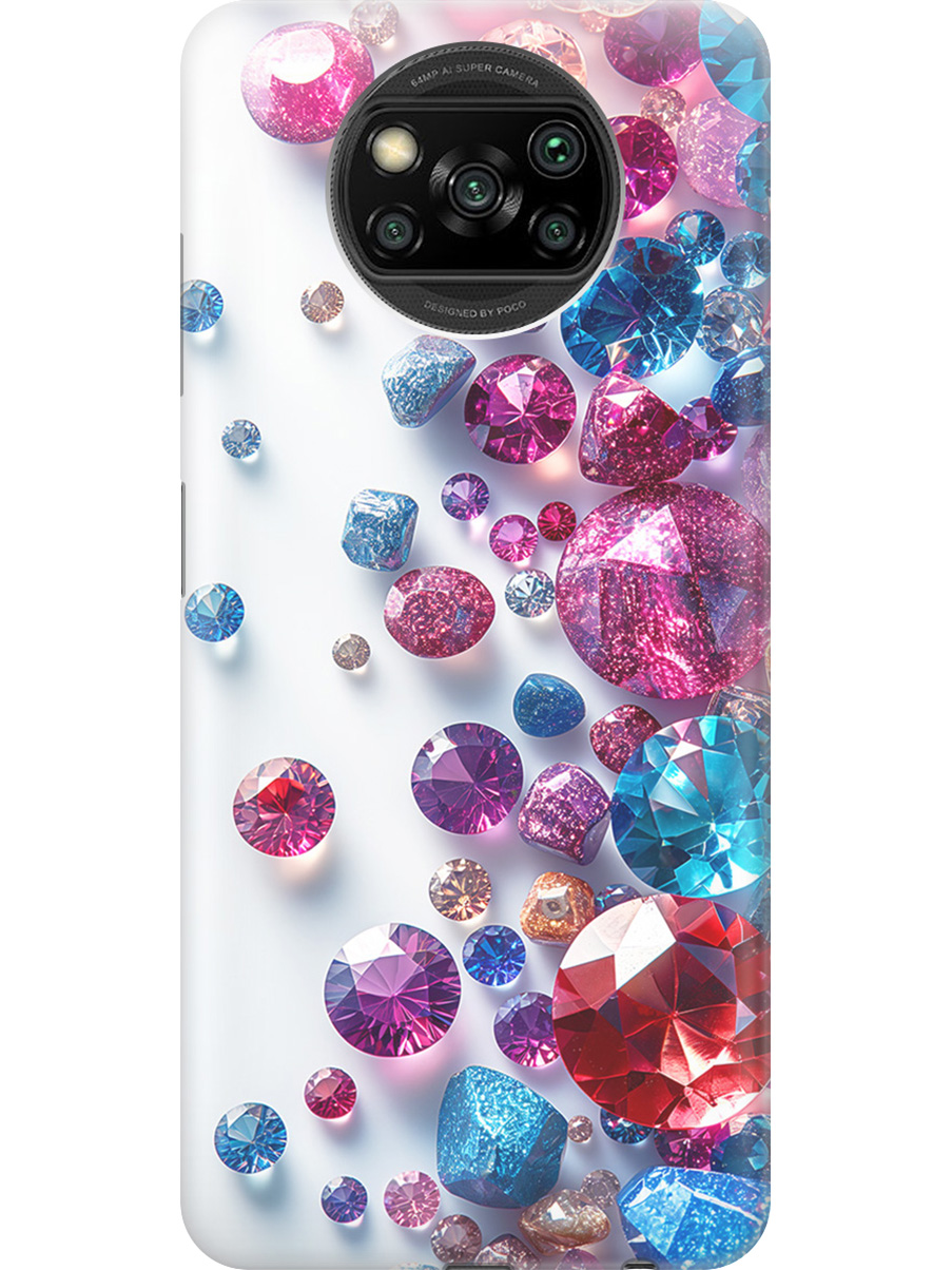 

Силиконовый чехол на Xiaomi Poco X3 / X3 Pro с принтом "Россыпь драгоценных камней", Прозрачный;белый;розовый;синий, 723602731