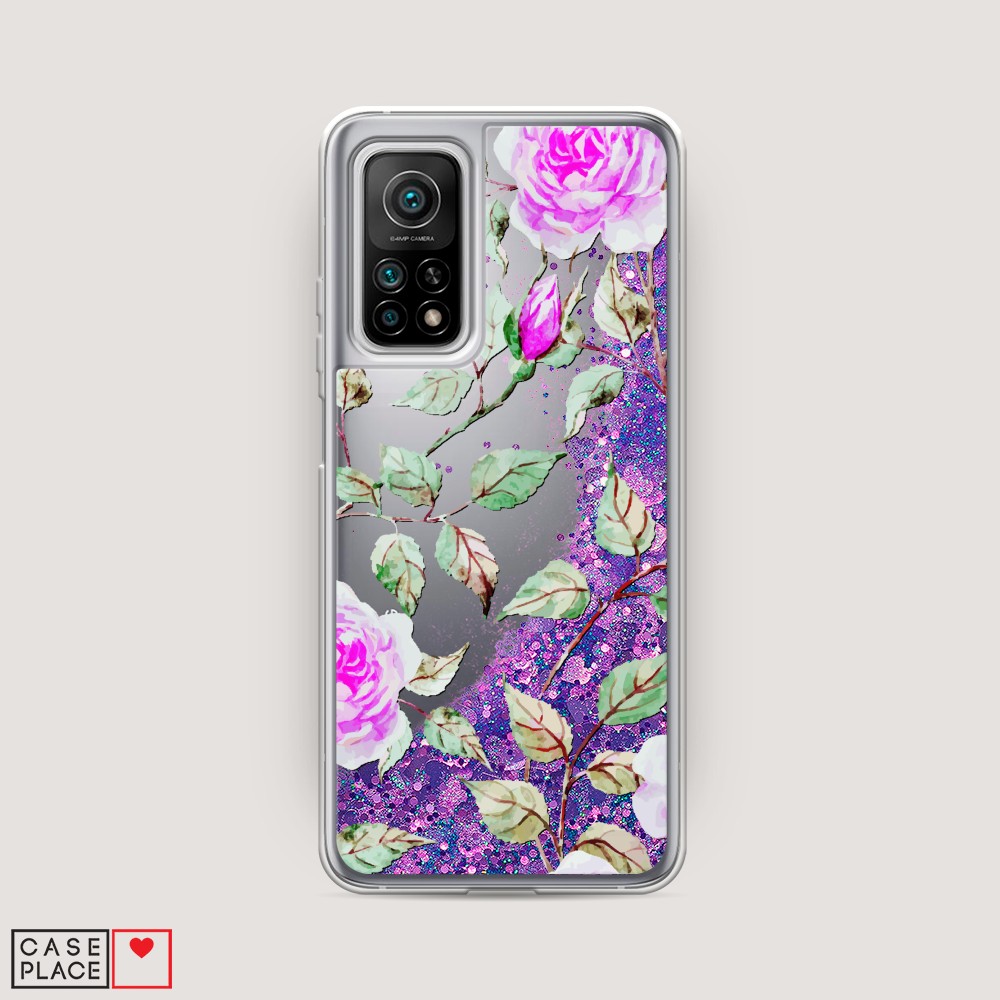 

Жидкий чехол с блестками "Цветочная фантазия 7" на Xiaomi Mi 10T, 39392-1