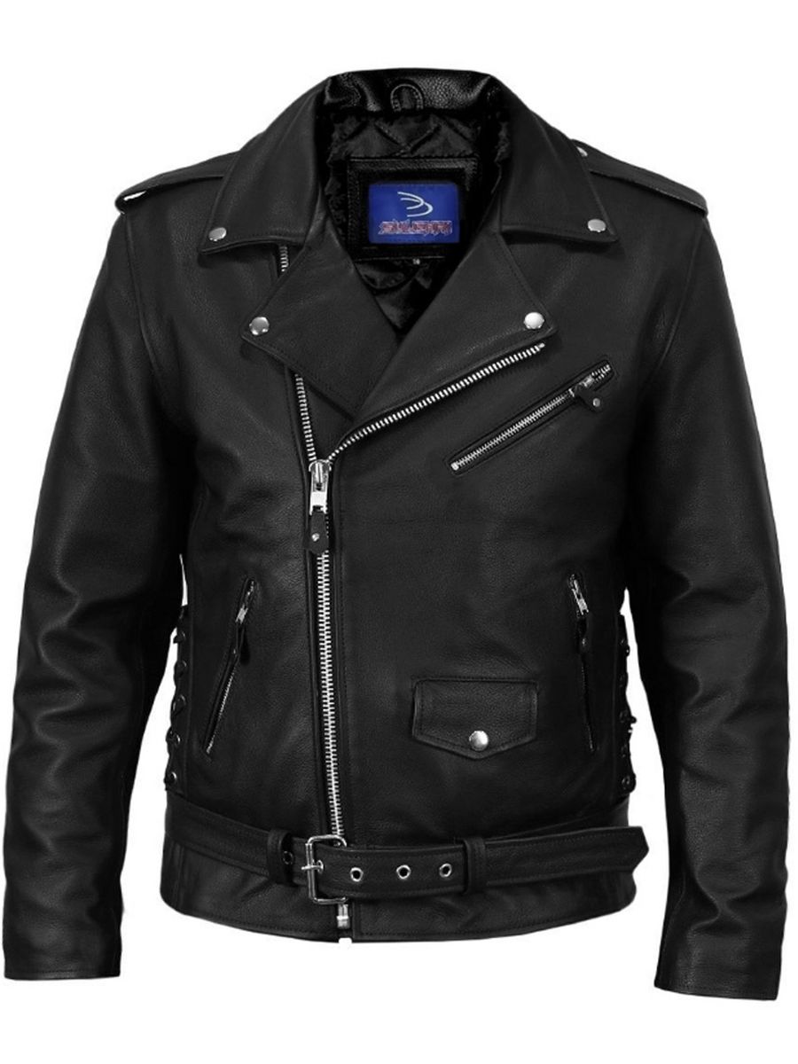 Кожаная куртка мужская Fast КС060 черная S