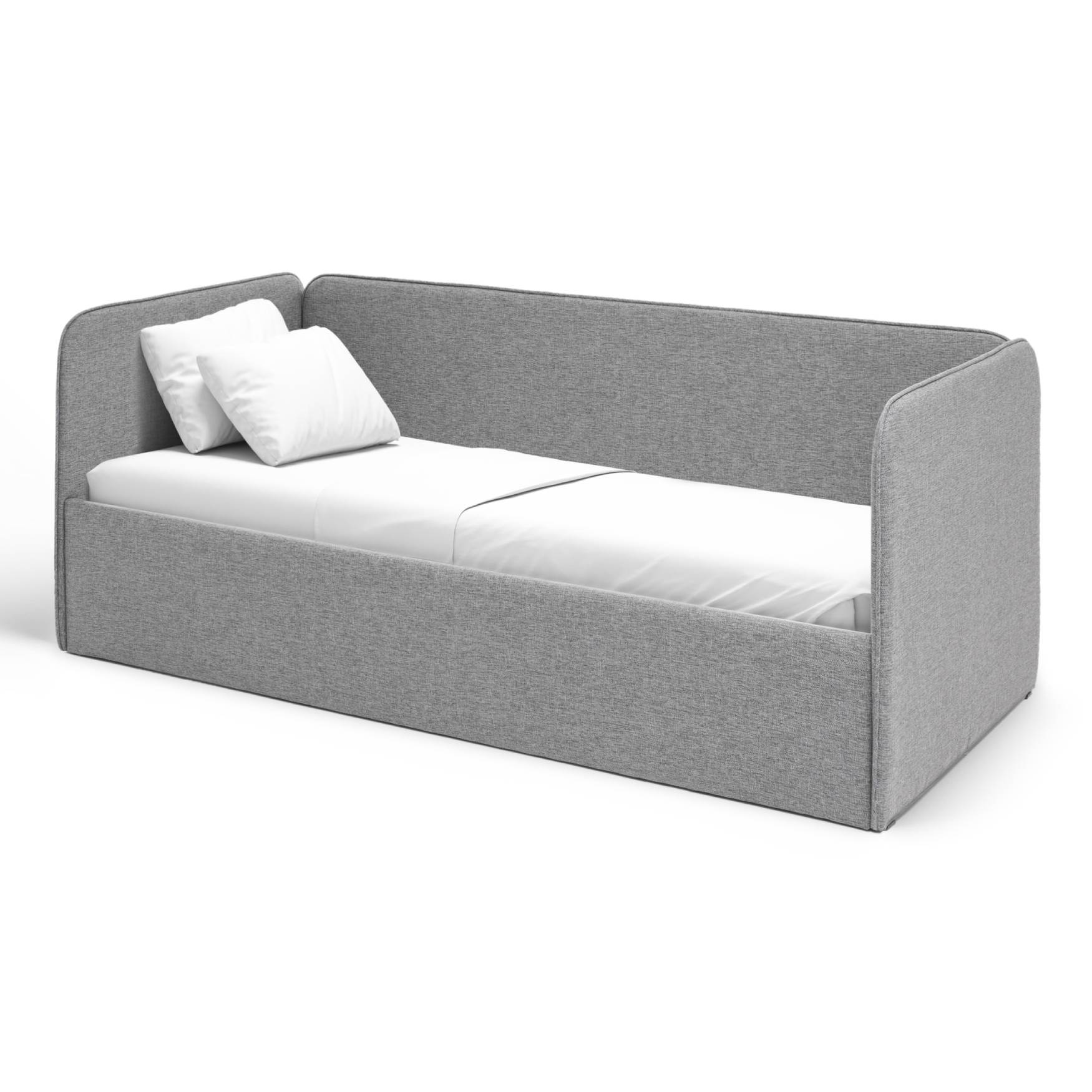 Кровать-диван Rafael 180*80 серая рогожка+большая боковина 1200_73