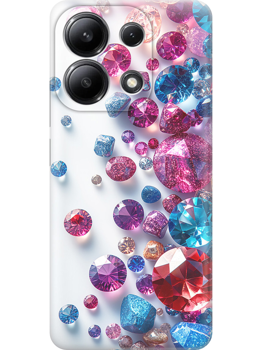 

Силиконовый чехол на Xiaomi Redmi Note 13 4G с принтом "Россыпь драгоценных камней", Прозрачный;белый;розовый;синий, 782622831