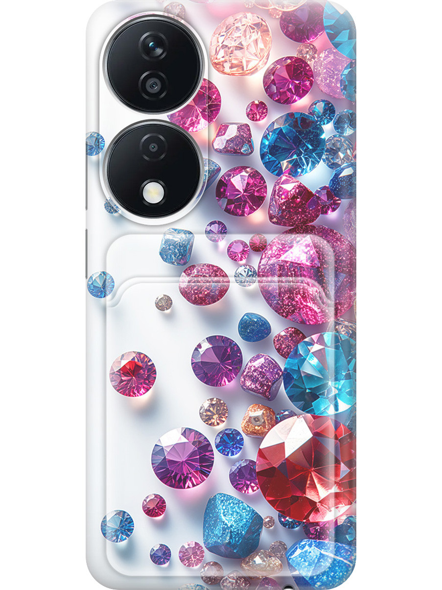 

Силиконовый чехол на Honor X7b с принтом с карманом для карты прозрачный 813530, Прозрачный;белый;розовый;синий, 781972131