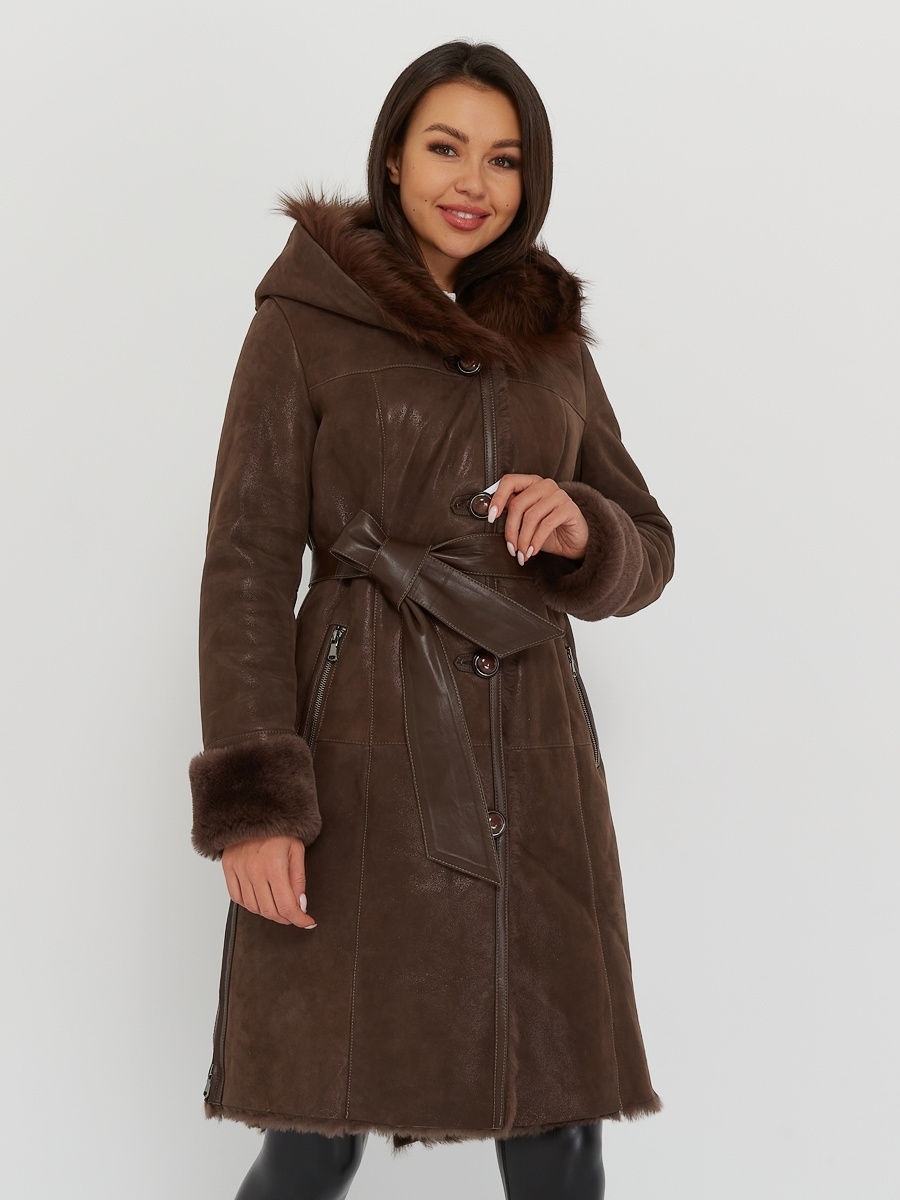 

Дубленка женская Este'e exclusive Fur&Leather 1538 коричневая S, 1538